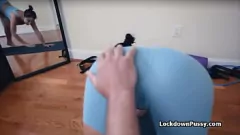 Play A Fit Asian Girlfriend with Big Tits Gives an Intense Blowjob After Stretching in Spandex