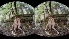 تشغيل لقاء مثليه الحسي: ANA ، Molly & Belle's Funduct Fun-fuck في VR 3D VR في الهواء الطلق!